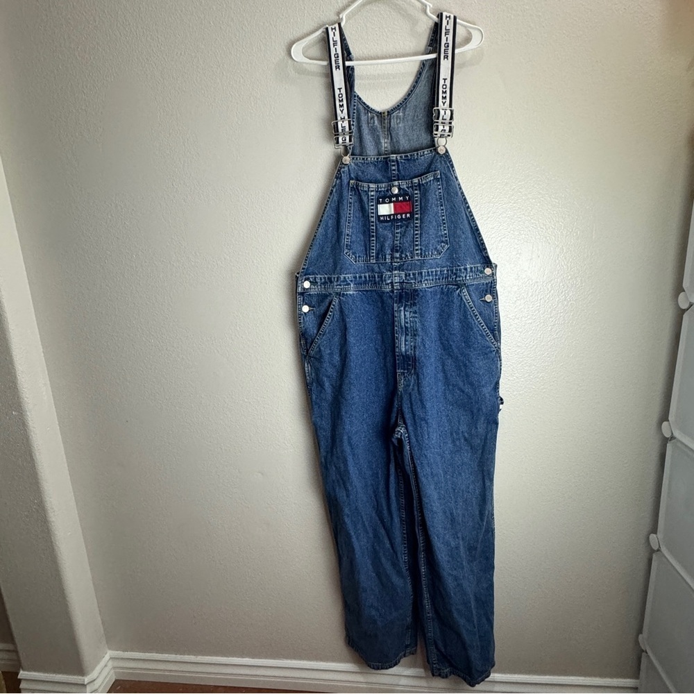 Tommy Hilfiger Jeans Vintage Overalls 90s Size Large - Picture 2 of 10